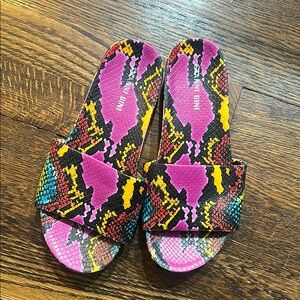 Gianni Bini Snakekin Sandal Slides